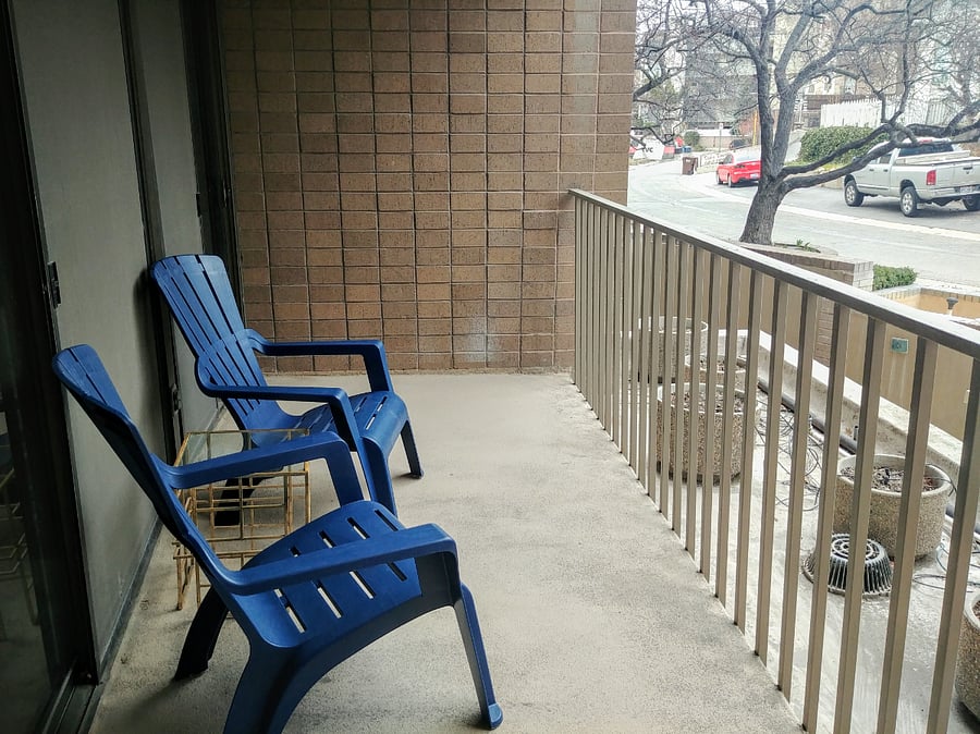 One of the 2 private patios