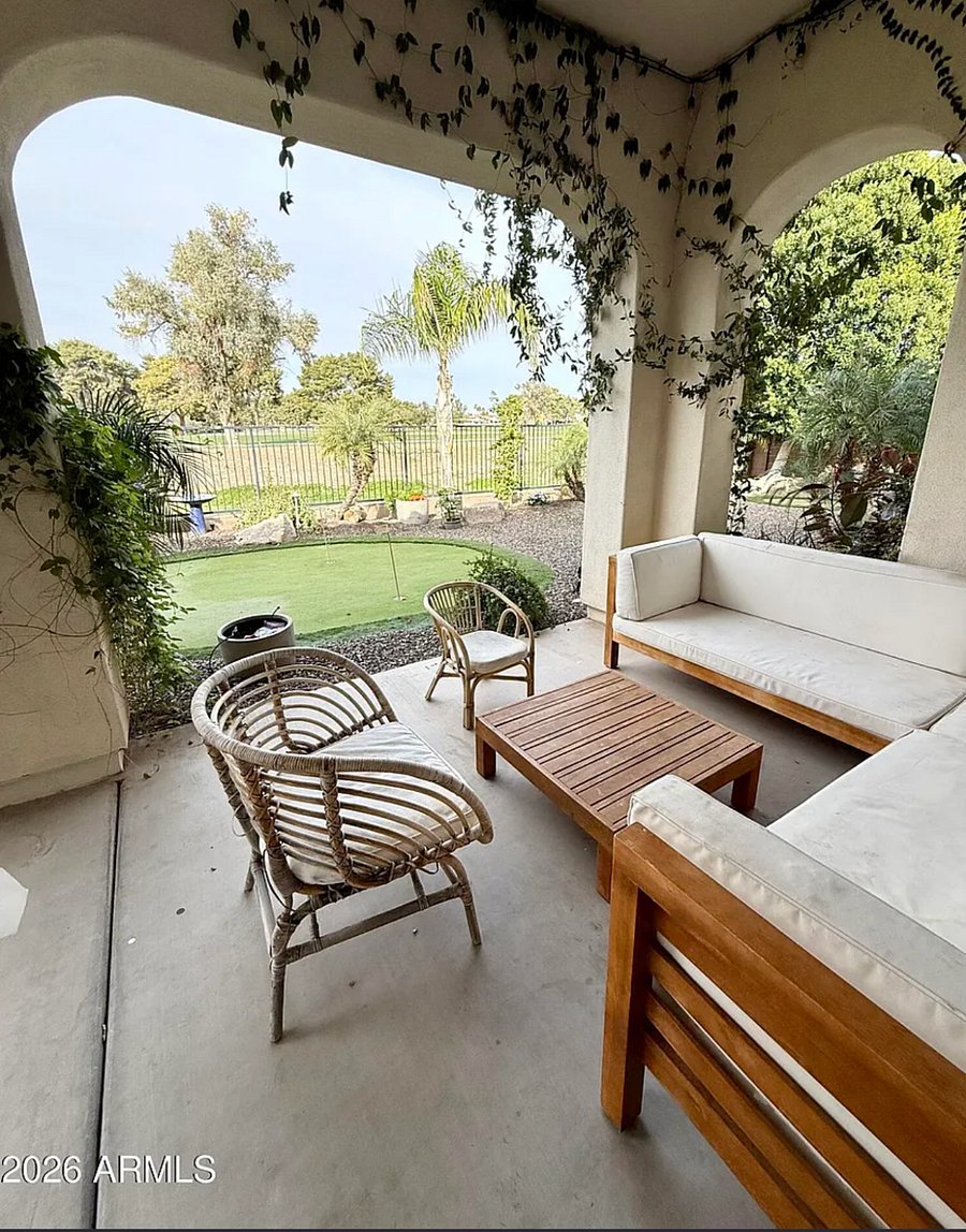 Private backyard putting green overlooking Wigwam Golf Course  a rare, peaceful setting with beautiful open views.