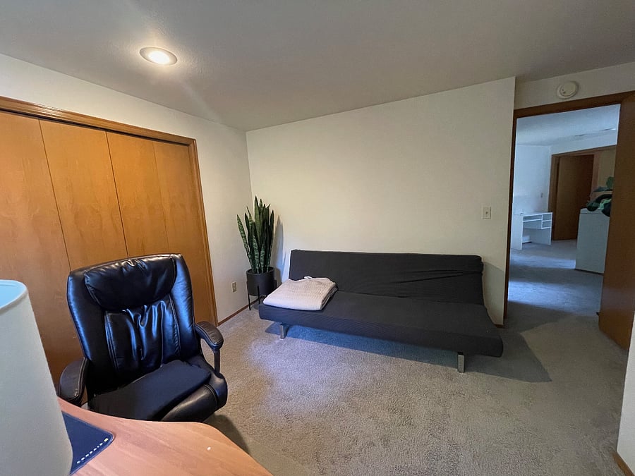 Sofa bed in the office.