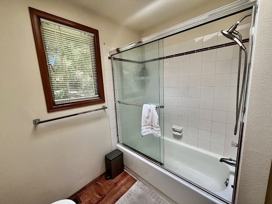 Shower and tub for the guest bathroom.