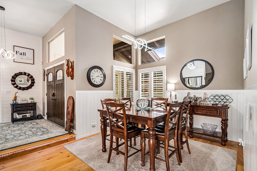 dining room and front entry