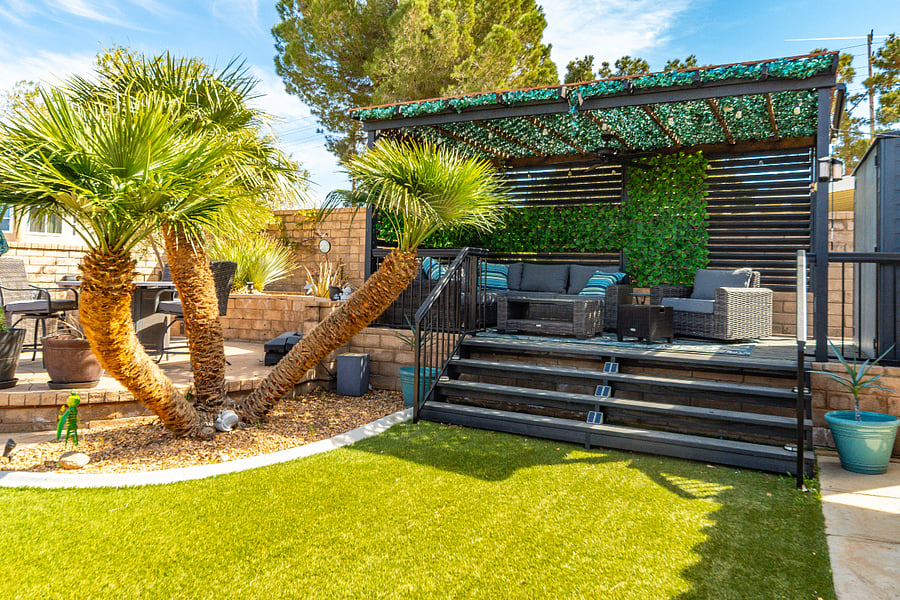 Raised deck seating area