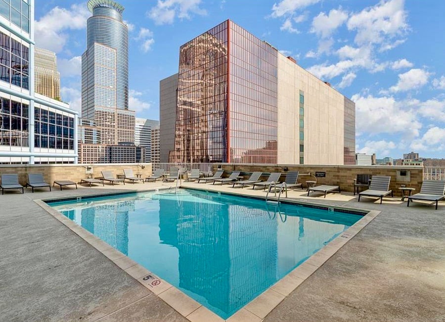 15th floor outdoor pool with beautiful city views. 