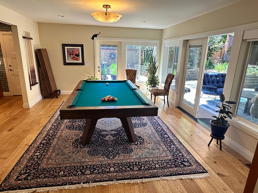 Pool table in Sunroom