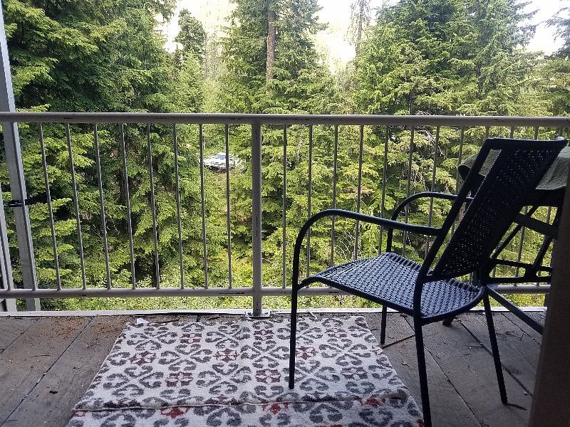 Deck overlooking Schweitzer Creek.