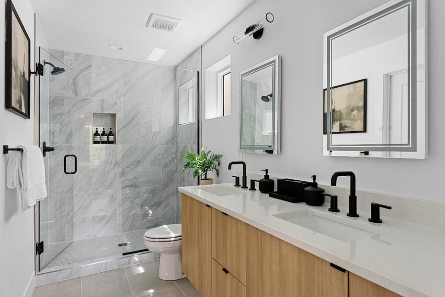 Bathroom 1
+attached to primary
+standing shower
+double vanity