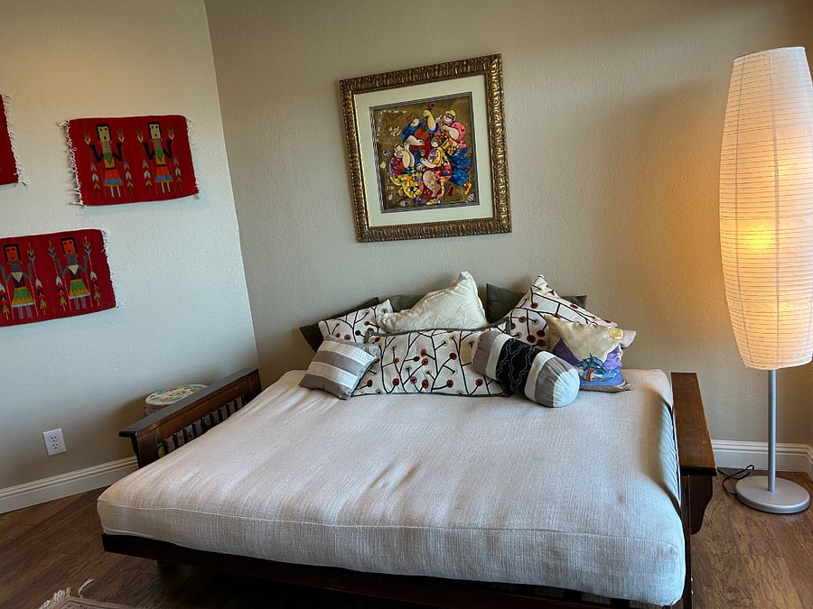 Bedroom #2. Full size bed/futon, new mattress with attached deck.