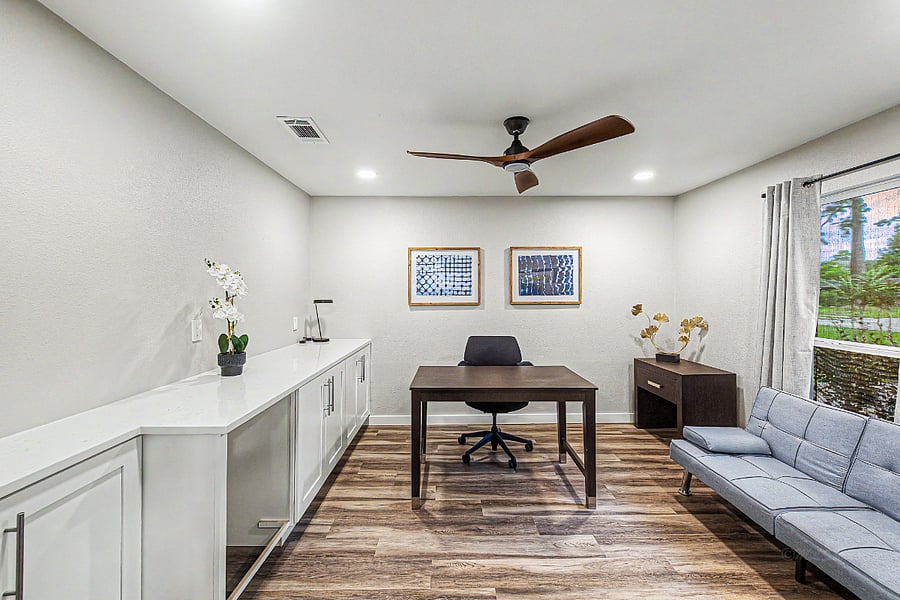 Office area with small sofa