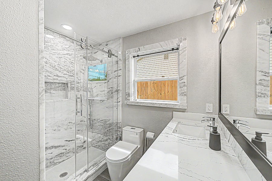 Bathroom # 2 with walking shower