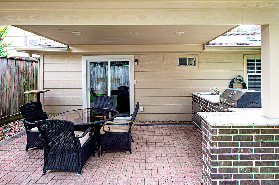 Sliding door from master bedroom with access to patio