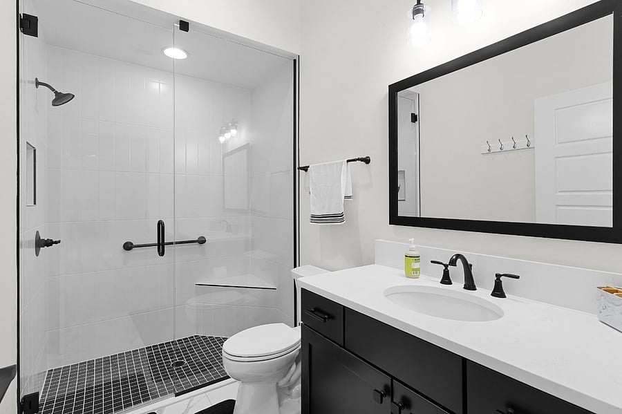 Guest bathroom with walk in shower