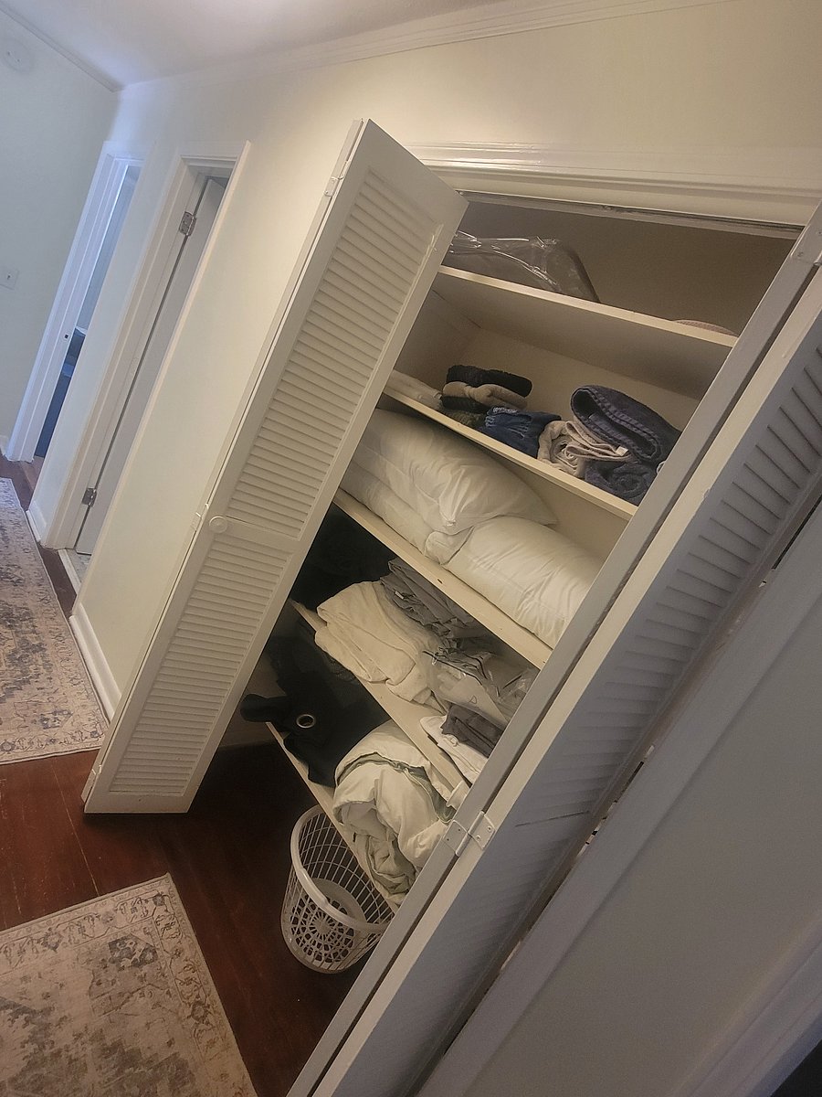 fully stocked linen closet