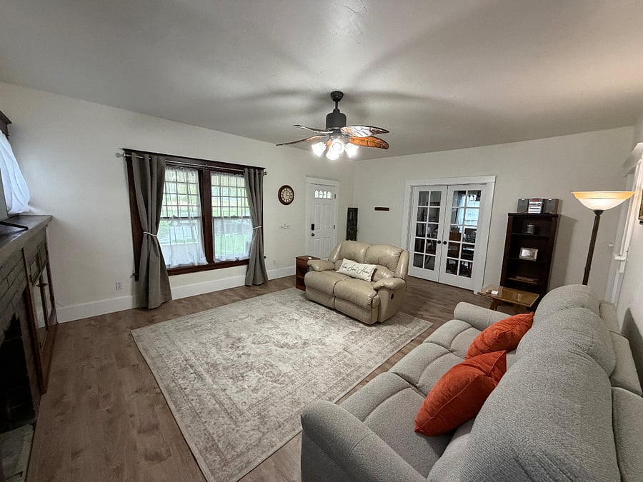 Family Room with French doors leading to dinning room. 