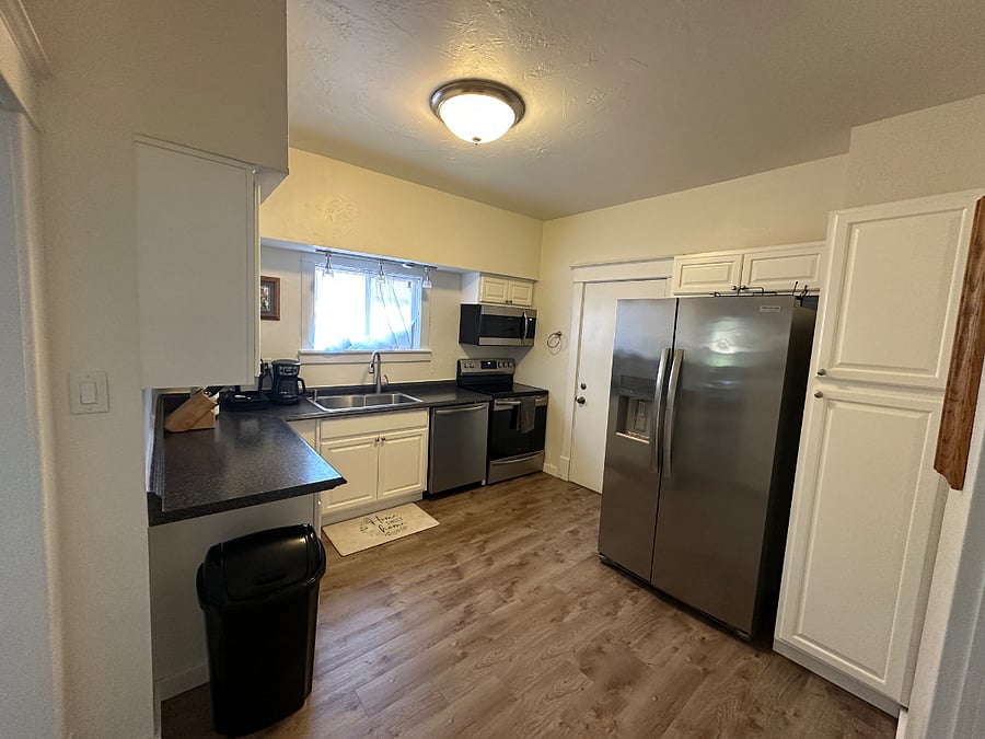 Kitchen on main level. 