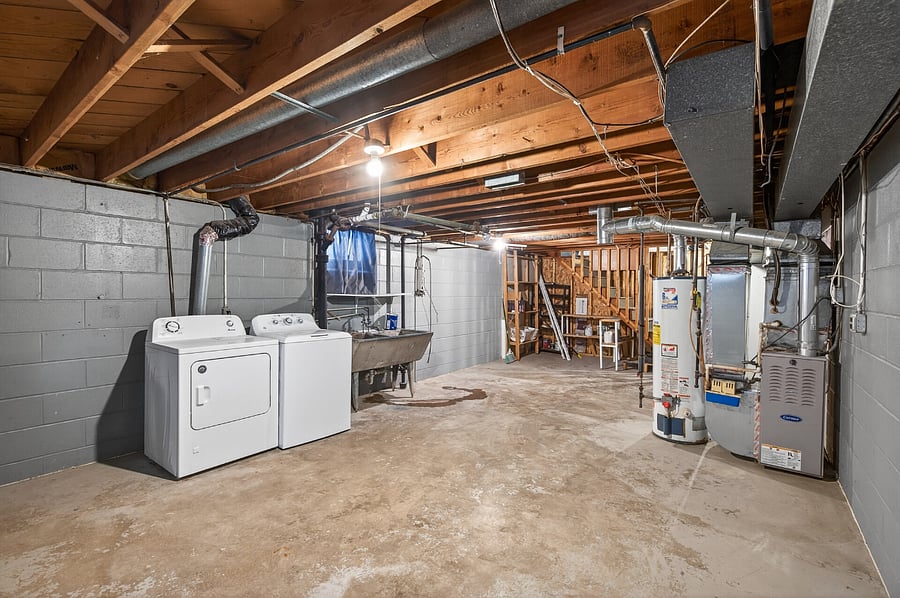 Private basement featuring the in-unit washer and dryer!