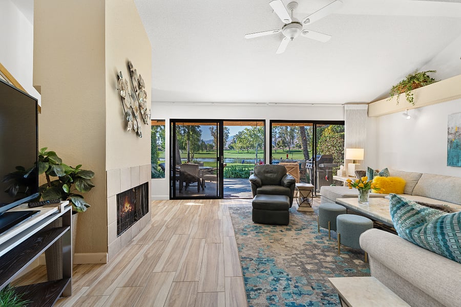 Family room looking out to the back patio