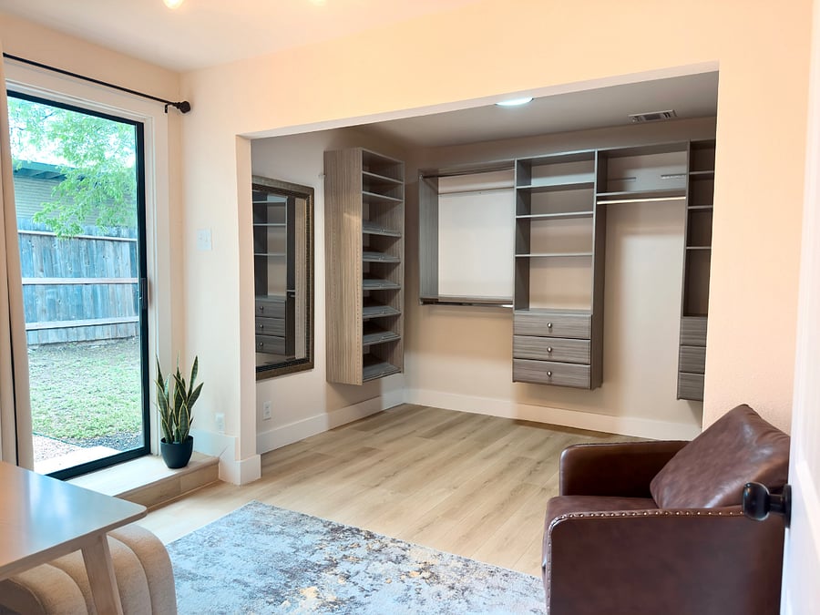 Large master closet with private outdoor access.