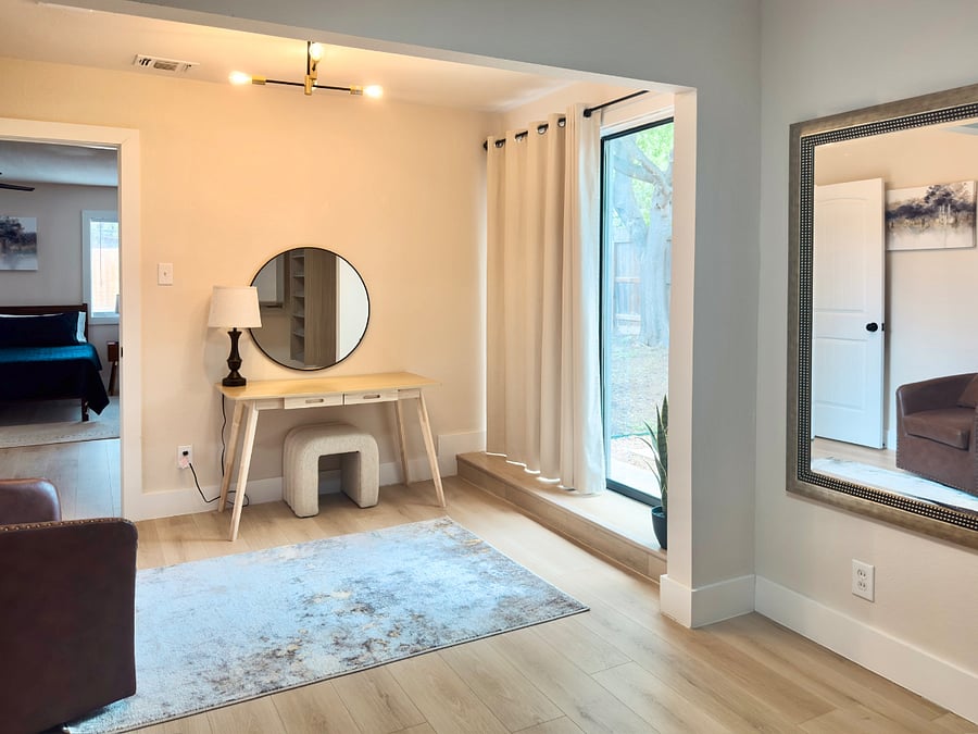 Large master closet with private outdoor access.