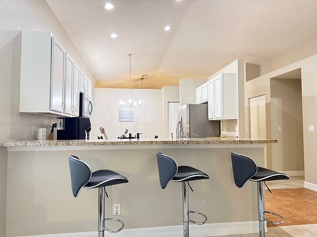 Kitchen with sit up bar