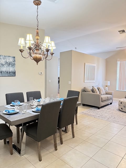 Dining room off of quiet sitting area
