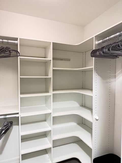 Main bedroom closet organizer