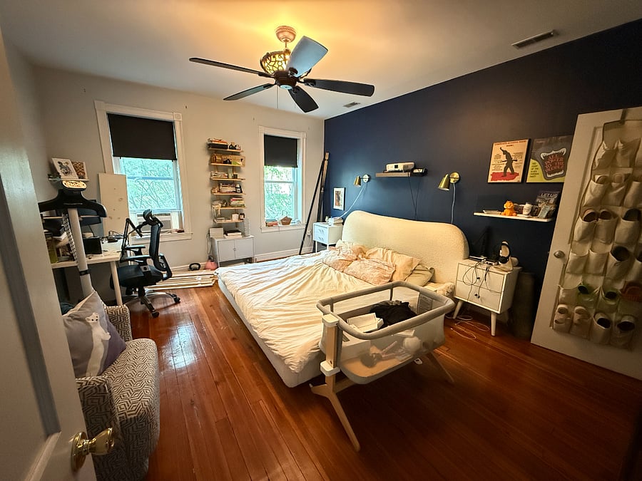 primary bedroom with king-sized bed