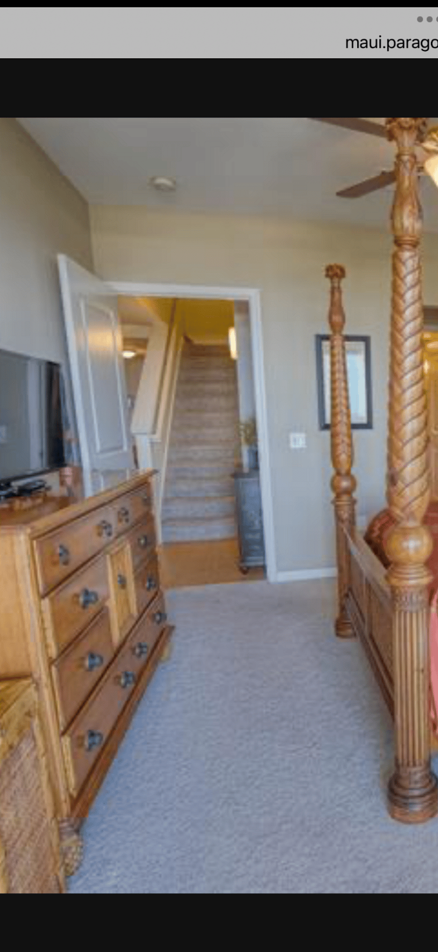 stairs go to loft with hidden storage under the stairway