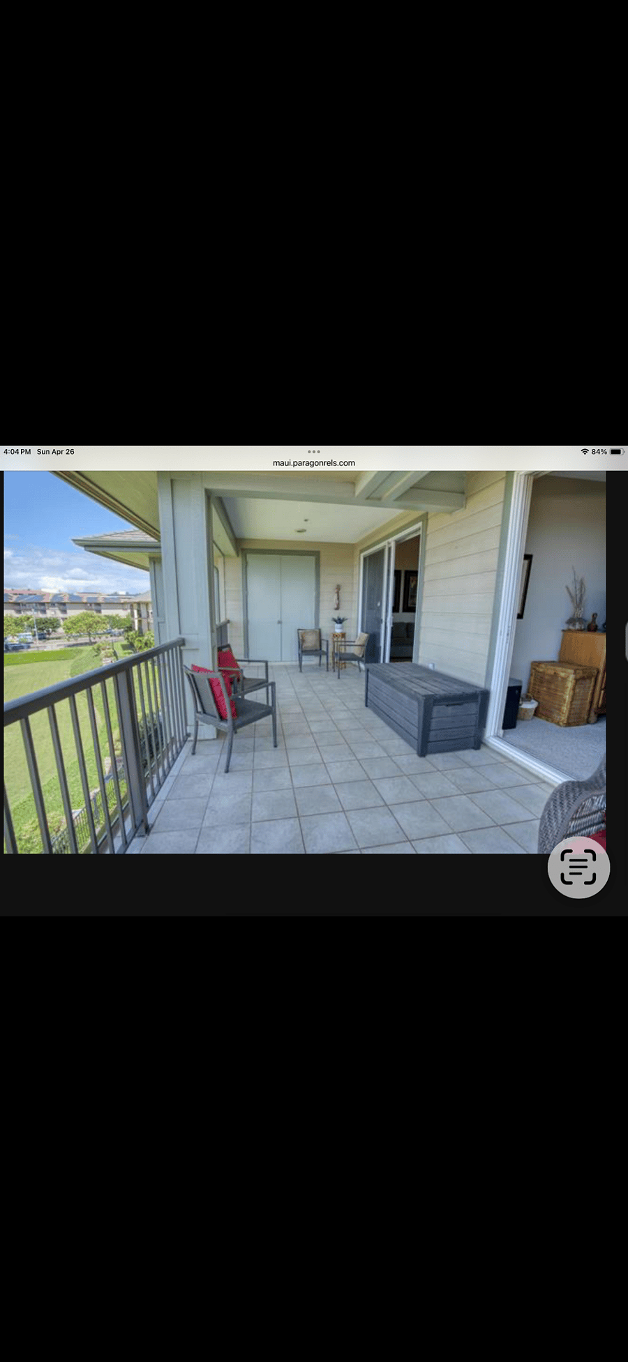 extra large, 300 square-foot Ocean viewlanai for entertaining outdoor dining and relaxing