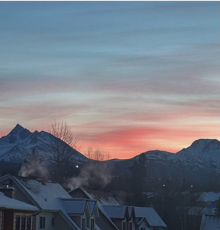 Stunning Alpen glow sunrises out the living room