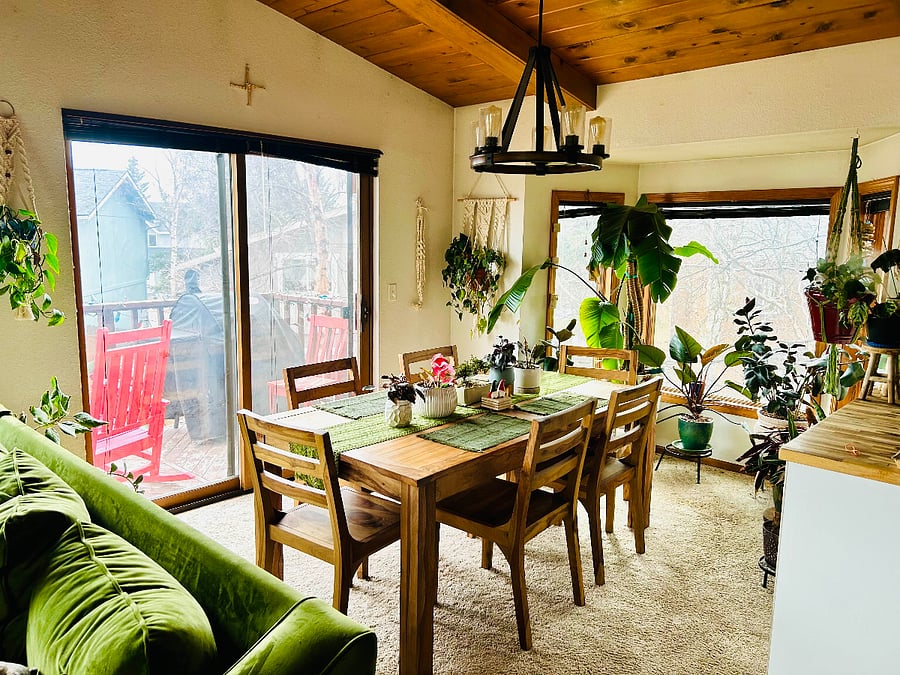 Shared dining area and deck with BBQ