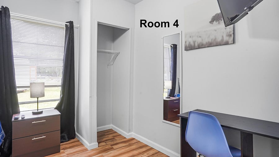 Closet space and a mirror!