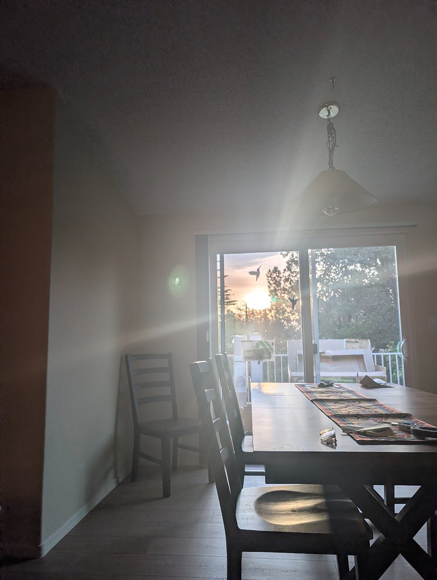 Sunrise view from couch