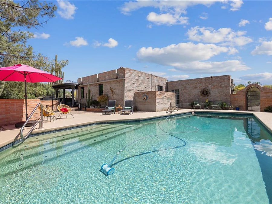Pebble tec lap style pool with deep end