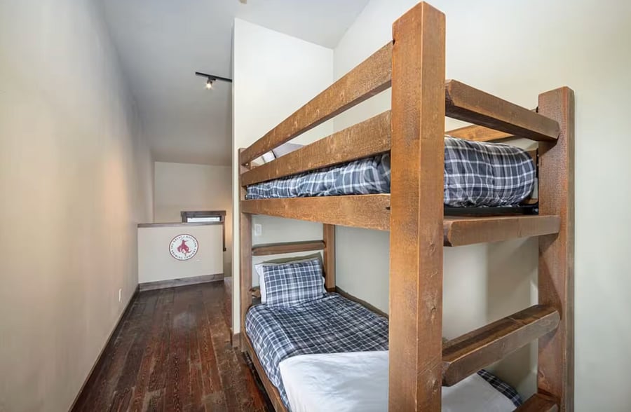 Set up bunkbeds upstairs