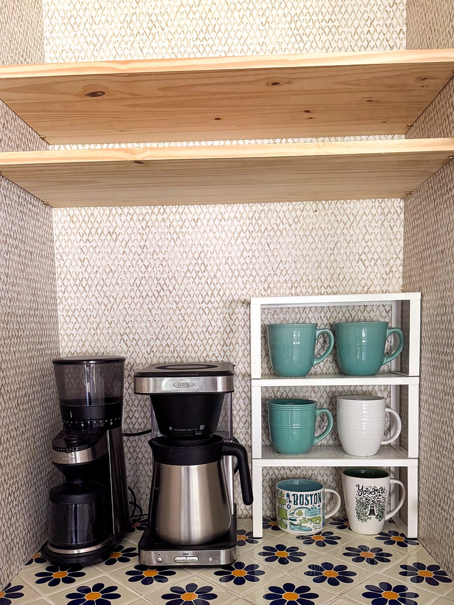 Coffee bar built in to pantry cabinet