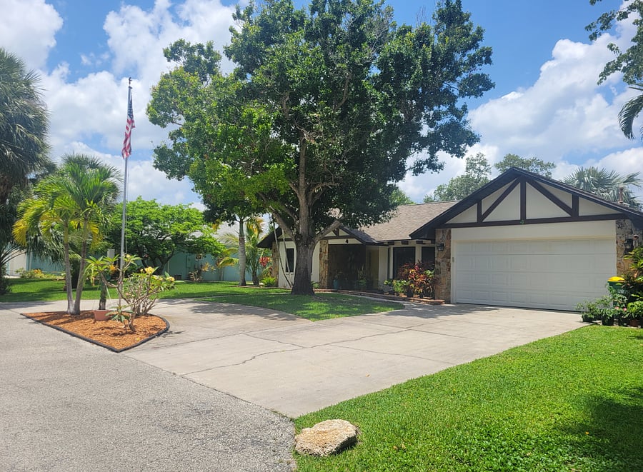 Driveway and front of the house