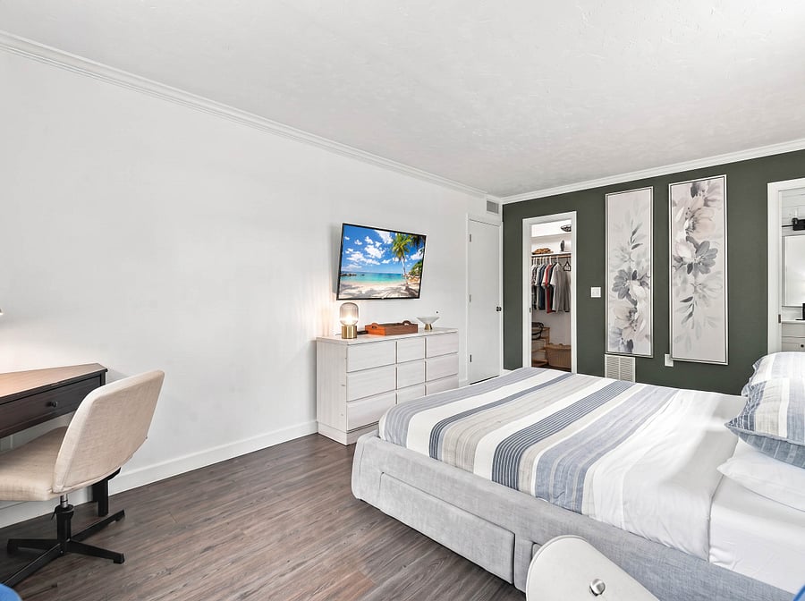 Master Bedroom with Walk in Closet and  Desk/Work Area
