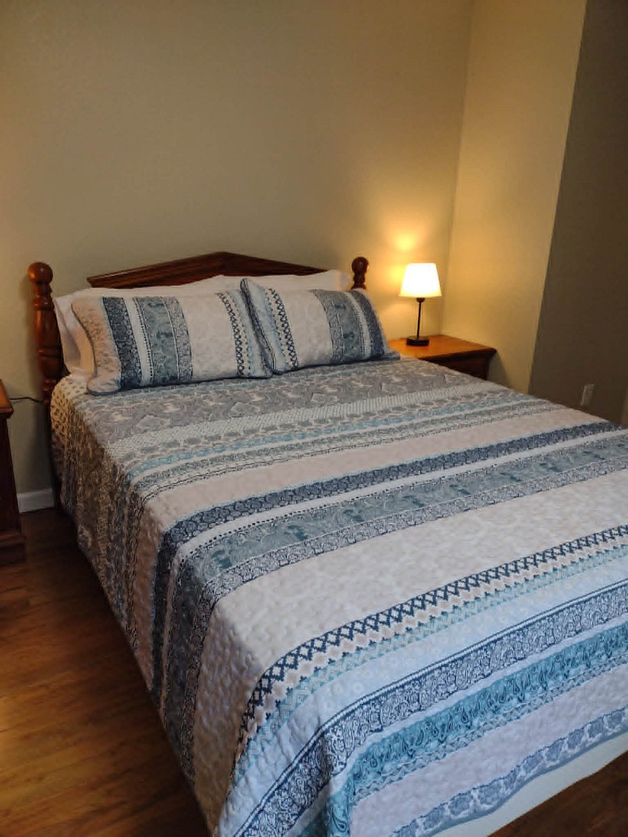 Master Bedroom with NEW Queen Dream Cloud Hybrid Mattress. NEW linens and bedding.  Double mirrored closet with upper and lower split rods.