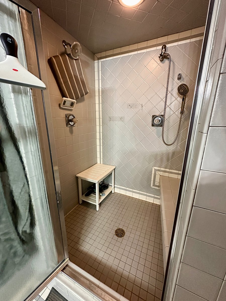 Walk-in shower in your private bathroom