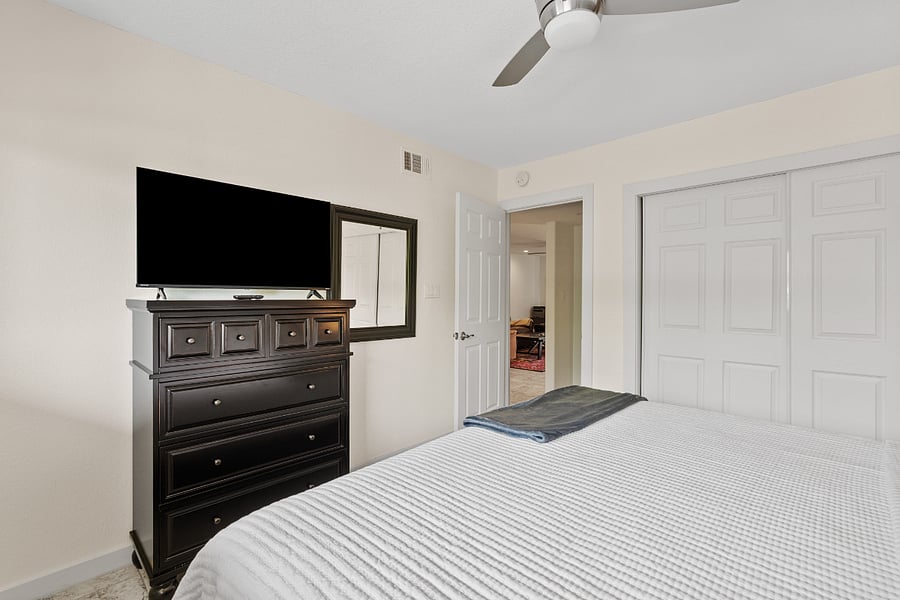 Bedroom 2 is conveniently located next to the full bathroom for added privacy.