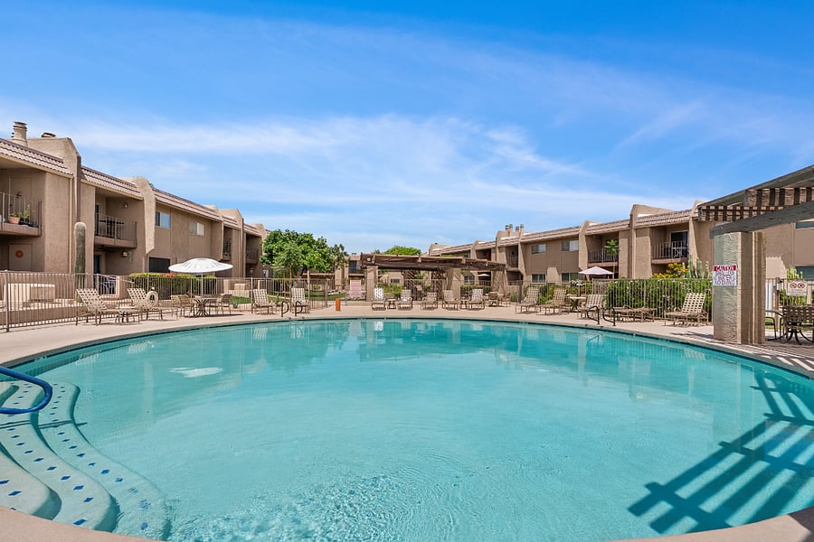 Resort-style community pool with plenty of space to relax and unwind.