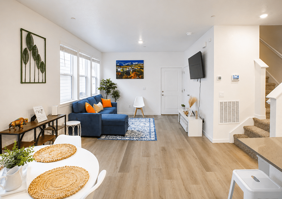 Downstairs livingroom with smart tv