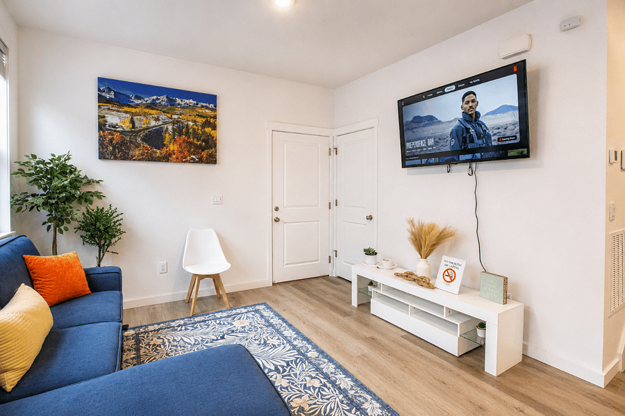 Downstairs livingroom with smart tv