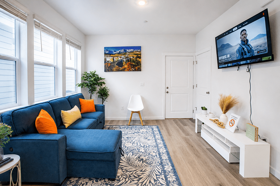 Downstairs livingroom with smart tv