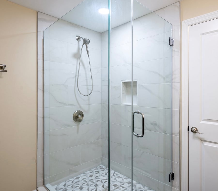 All glass spa-like deluxe walk-in shower