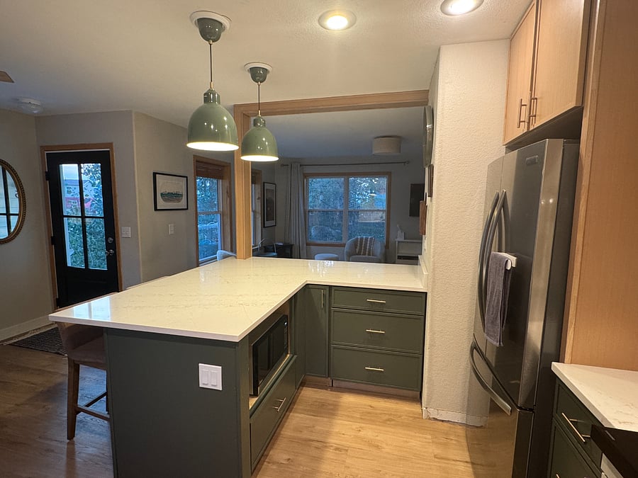 Open concept between kitchen and living room.