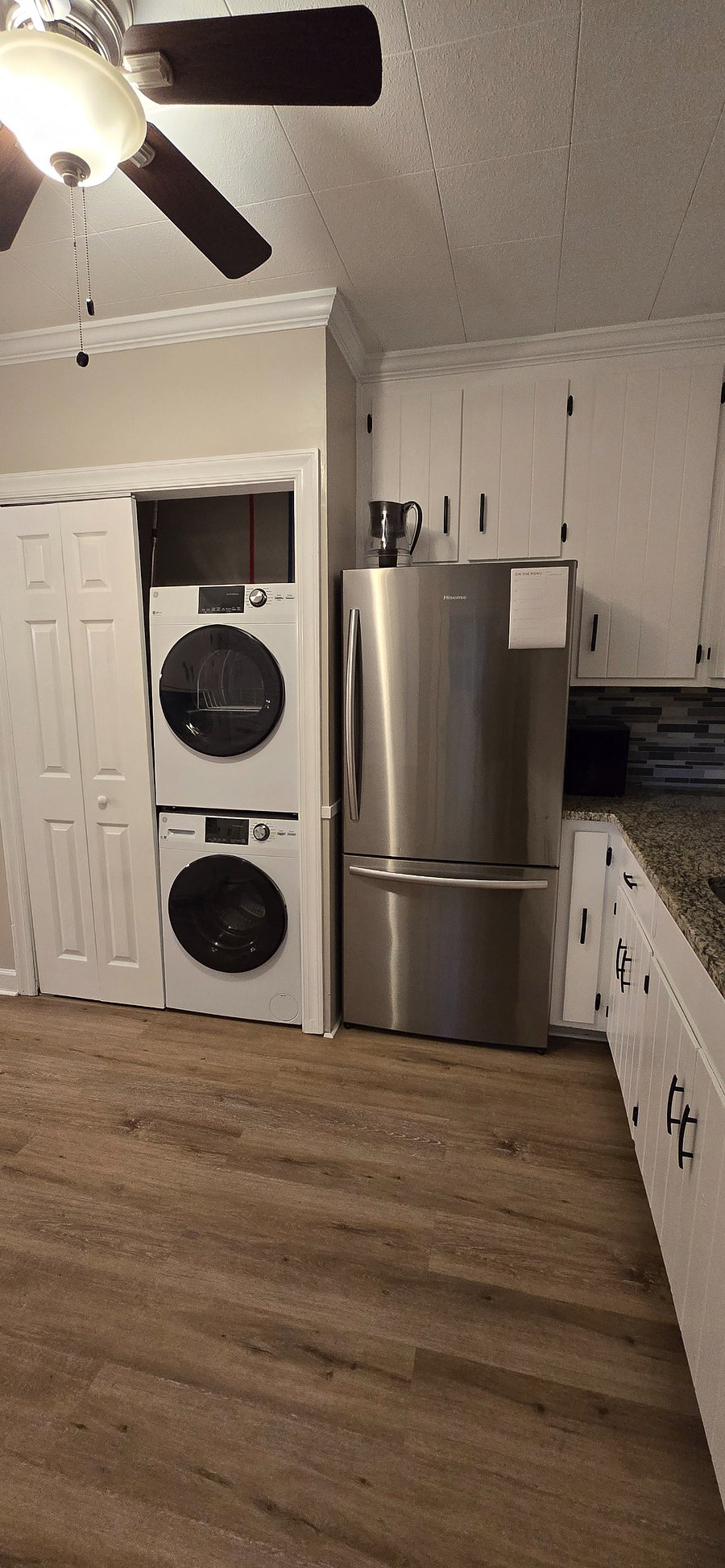 Kitchen fridge and washer and dryer