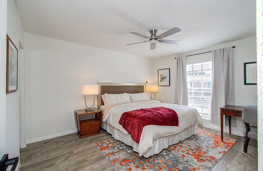 King bedroom with ensuite bathroom and ample closet space