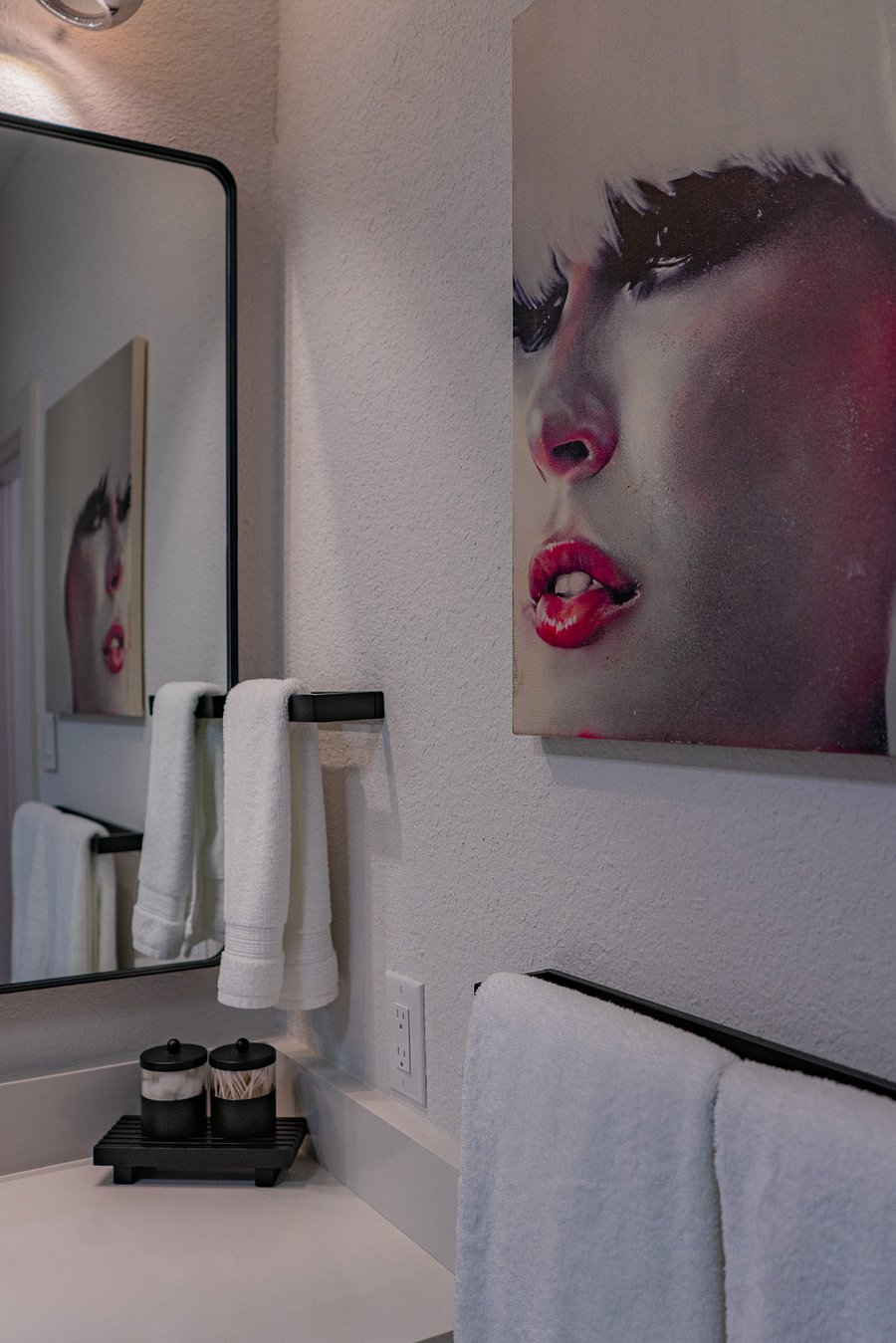 Bathroom Art & Towel Rack