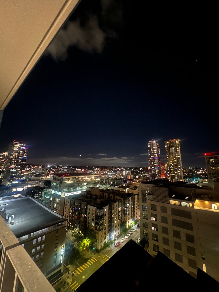 Evening view from condo balcony